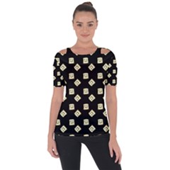 Happy Toast Black Shoulder Cut Out Short Sleeve Top