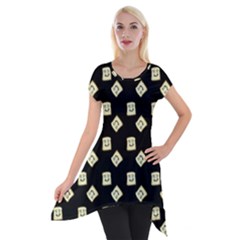 Happy Toast Black Short Sleeve Side Drop Tunic by snowwhitegirl