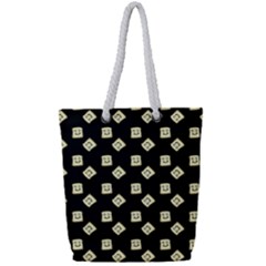 Happy Toast Black Full Print Rope Handle Tote (small) by snowwhitegirl