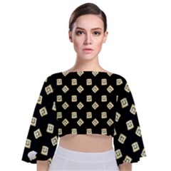 Happy Toast Black Tie Back Butterfly Sleeve Chiffon Top by snowwhitegirl