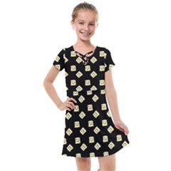 Happy Toast Black Kids  Cross Web Dress