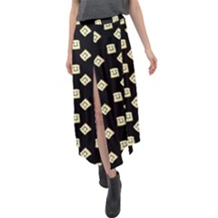 Happy Toast Black Velour Split Maxi Skirt