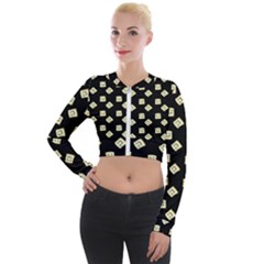 Happy Toast Black Long Sleeve Cropped Velvet Jacket