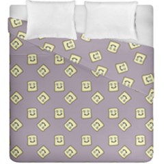 Happy Toast Grey Duvet Cover Double Side (king Size)