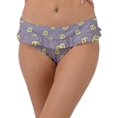 Happy Toast Grey Frill Bikini Bottom by snowwhitegirl