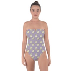 Happy Toast Grey Tie Back One Piece Swimsuit by snowwhitegirl