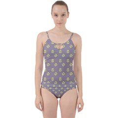 Happy Toast Grey Cut Out Top Tankini Set by snowwhitegirl