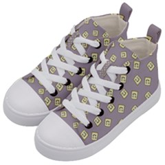 Happy Toast Grey Kids  Mid-top Canvas Sneakers