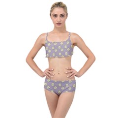 Happy Toast Grey Layered Top Bikini Set by snowwhitegirl