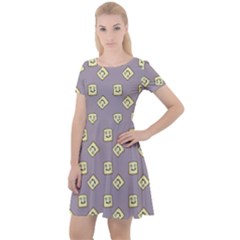 Happy Toast Grey Cap Sleeve Velour Dress  by snowwhitegirl