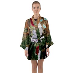 Vintage Llorona Collage Long Sleeve Kimono Robe