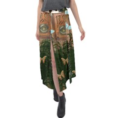 Vintage Llorona Collage Velour Split Maxi Skirt