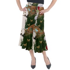 Vintage Llorona Collage Midi Mermaid Skirt