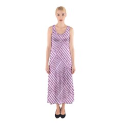 Wood Texture Diagonal Weave Pastel Sleeveless Maxi Dress