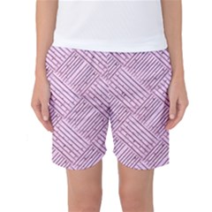 Wood Texture Diagonal Weave Pastel Women s Basketball Shorts by Mariart