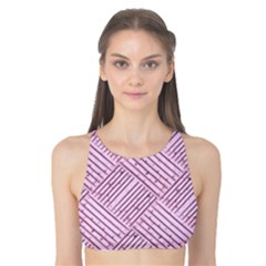 Wood Texture Diagonal Weave Pastel Tank Bikini Top by Mariart