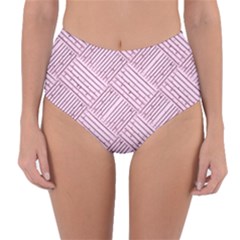 Wood Texture Diagonal Weave Pastel Reversible High-waist Bikini Bottoms by Mariart