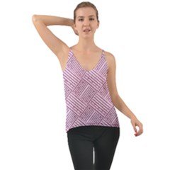 Wood Texture Diagonal Weave Pastel Chiffon Cami