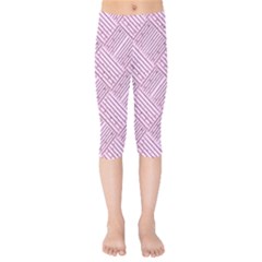 Wood Texture Diagonal Weave Pastel Kids  Capri Leggings  by Mariart