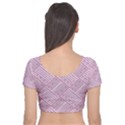 Wood Texture Diagonal Weave Pastel Velvet Short Sleeve Crop Top  View2