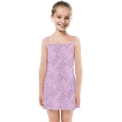 Wood Texture Diagonal Weave Pastel Kids  Summer Sun Dress