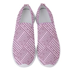 Wood Texture Diagonal Weave Pastel Women s Slip On Sneakers