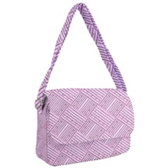 Wood Texture Diagonal Weave Pastel Courier Bag