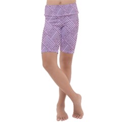 Wood Texture Diagonal Weave Pastel Kids  Lightweight Velour Cropped Yoga Leggings by Mariart