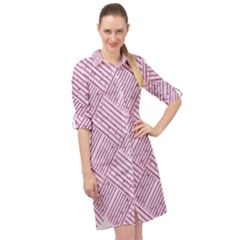 Wood Texture Diagonal Weave Pastel Long Sleeve Mini Shirt Dress by Mariart