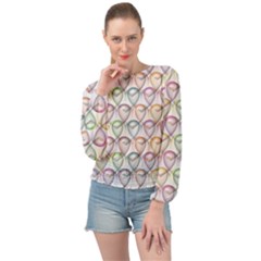 Valentine Hearts Banded Bottom Chiffon Top