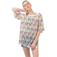 Valentine Hearts Oversized Chiffon Top