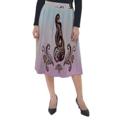 Abstract Decorative Floral Design, Mandala Classic Velour Midi Skirt  by FantasyWorld7