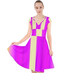 Colors And More Wonderful Colors Cap Sleeve Front Wrap Midi Dress by pepitasart