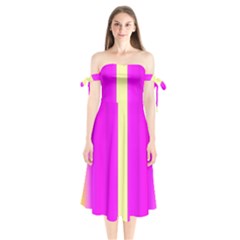 Colors And More Wonderful Colors Shoulder Tie Bardot Midi Dress by pepitasart