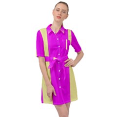 Colors And More Wonderful Colors Belted Shirt Dress