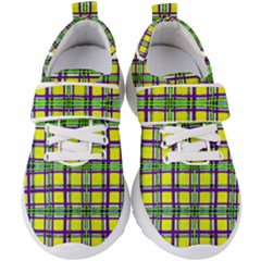 Plaid 3 Kids  Velcro Strap Shoes by ArtworkByPatrick