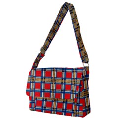 Plaid 4 Full Print Messenger Bag by ArtworkByPatrick