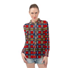 Plaid 4 Long Sleeve Chiffon Shirt