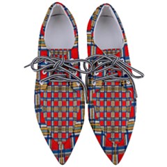 Plaid 4 Pointed Oxford Shoes