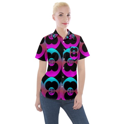 The Most Wonderful Flowers On The Festive Festivale Women s Short Sleeve Pocket Shirt by pepitasart