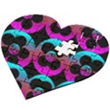 The Most Wonderful Flowers On The Festive Festivale Wooden Puzzle Heart View2