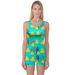 Little Yellow Duckies One Piece Boyleg Swimsuit by VeataAtticus