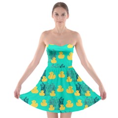 Little Yellow Duckies Strapless Bra Top Dress by VeataAtticus