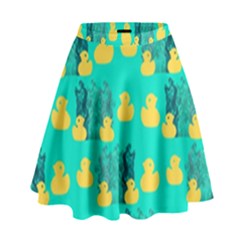 Little Yellow Duckies High Waist Skirt by VeataAtticus