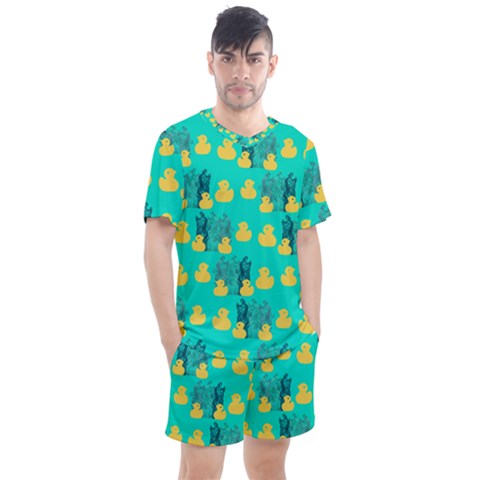 Little Yellow Duckies Men s Mesh Tee And Shorts Set by VeataAtticus