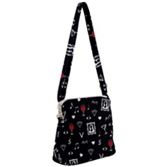 Party Pattern Zipper Messenger Bag