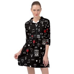 Party Pattern Mini Skater Shirt Dress