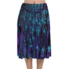 Who Broke The 80s Velvet Flared Midi Skirt