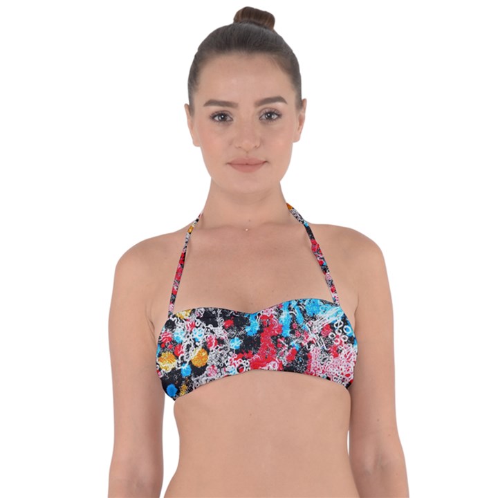 PAINT ME DOWN 4 Halter Bandeau Bikini Top