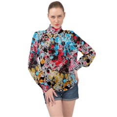 Paint Me Down 4 High Neck Long Sleeve Chiffon Top